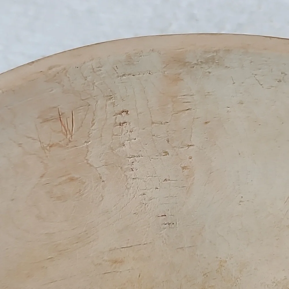 Vintage Farmhouse Mid Century Modern Wooden Large Hand Carved Dough/Salad Bowl